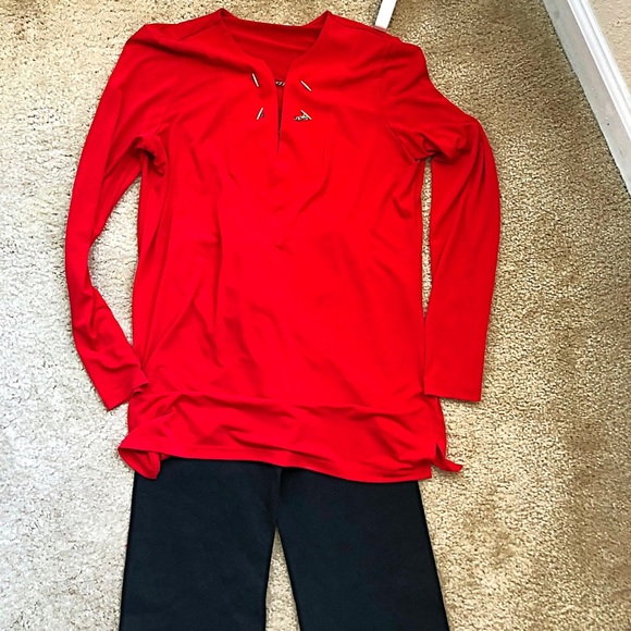 Red office blouse size M - Picture 4 of 4